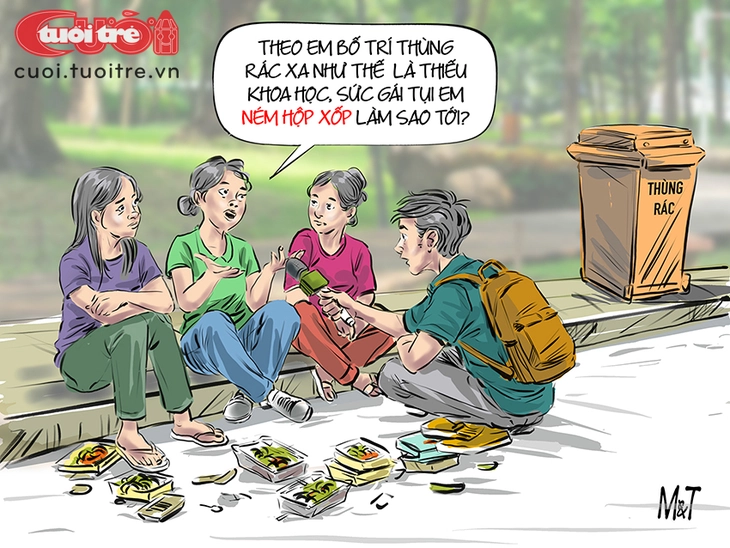 Thành phố nên đặt thùng rác cách nhau dưới 1 mét - Ảnh 1.