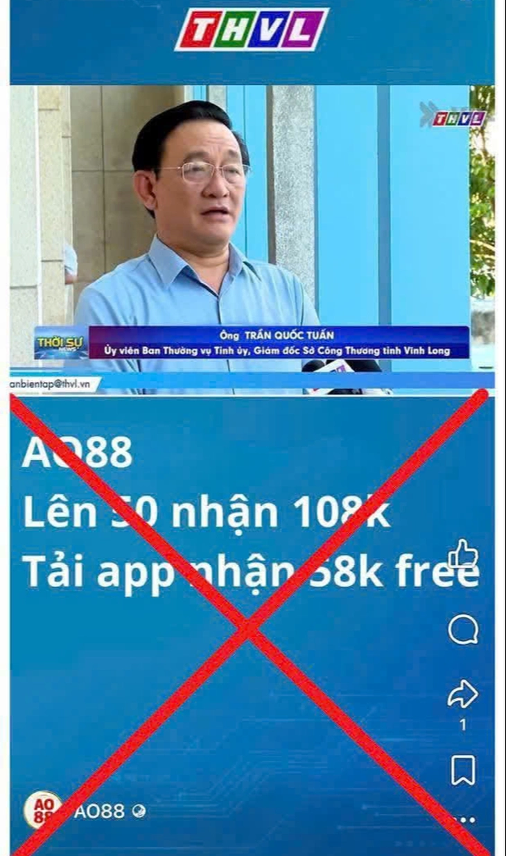 Dùng AI mạo danh giám đốc Sở Công Thương tỉnh phát biểu quảng cáo cho trang đánh bạc online - Ảnh 1.