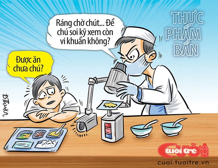 Bữa ăn bán trú khi có đoàn thanh tra về - Ảnh 1.