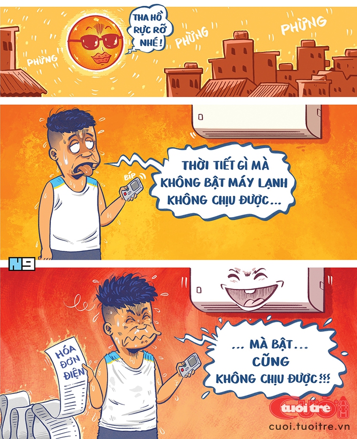 Sài Gòn nóng đến mức 'tắt hay bật máy lạnh cũng nóng như nhau' - Ảnh 1.