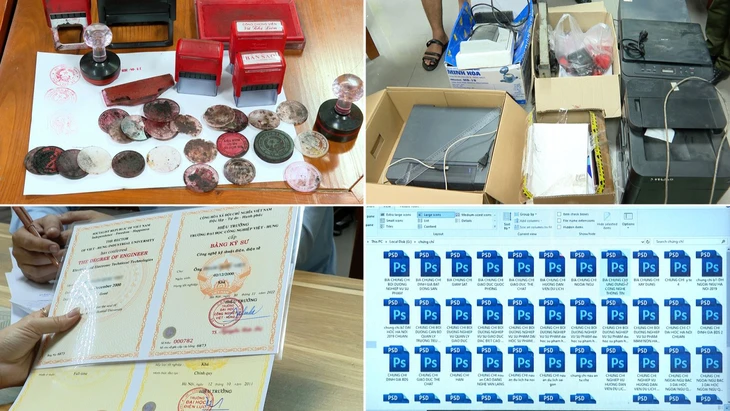 Bắt nhóm làm giả con dấu, tài liệu của hơn 100 đơn vị, có cả trường đại học, cao đẳng - Ảnh 3. làm giả - Ảnh 2.