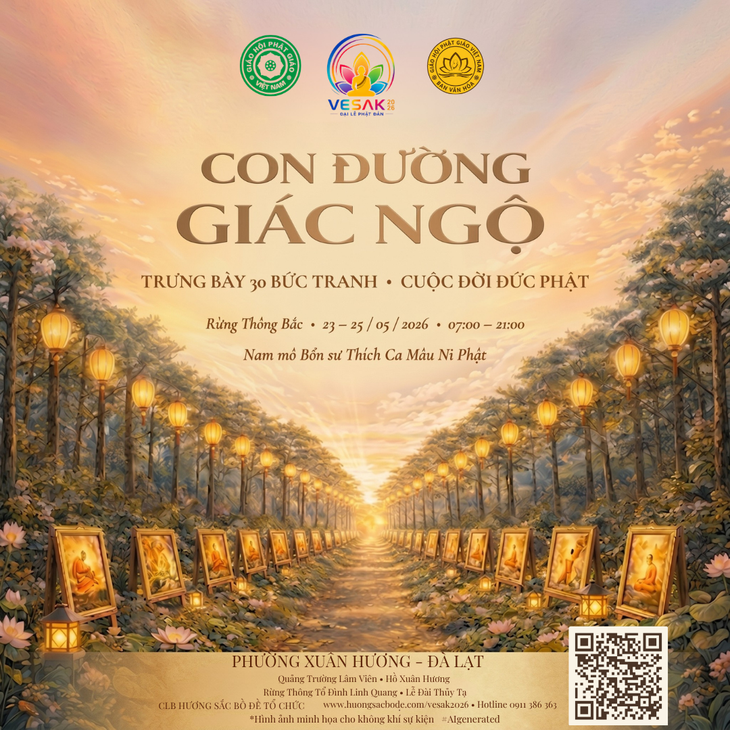 Đại lễ Phật đản đến Đà Lạt, có thư pháp của Thiền sư Thích Nhất Hạnh - Ảnh 4. Đại lễ Phật đản - Ảnh 2.