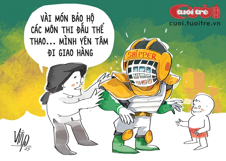 Shipper đi giao hàng như chơi bóng bầu dục - Ảnh 1.