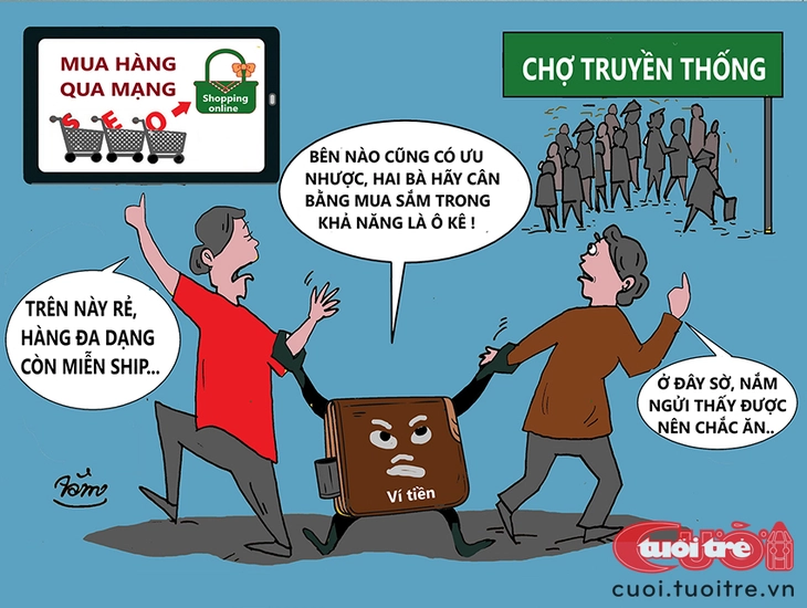 Tranh cãi mua hàng online hay ra chợ cho trực quan - Ảnh 1.