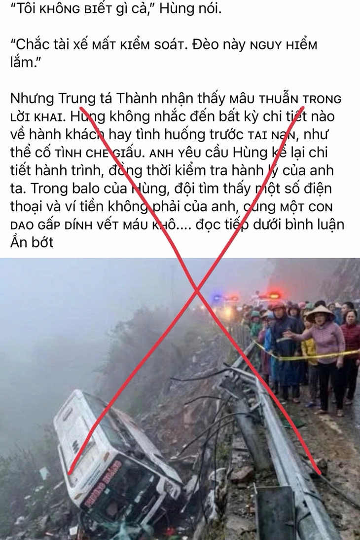Xe khách lật ở đèo Phượng Hoàng làm 18 người chết là tin giả, câu view - Ảnh 1.