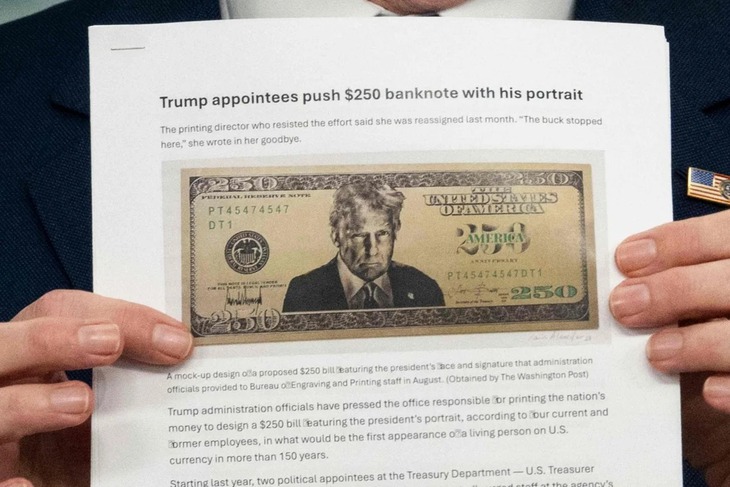 Mỹ dự định in hình ông Trump lên tờ tiền 250 USD - Ảnh 1. trump - Ảnh 1.