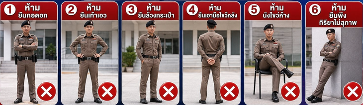 6 tư thế cảnh sát Thái Lan bị cấm khi mặc đồng phục - Ảnh 2.