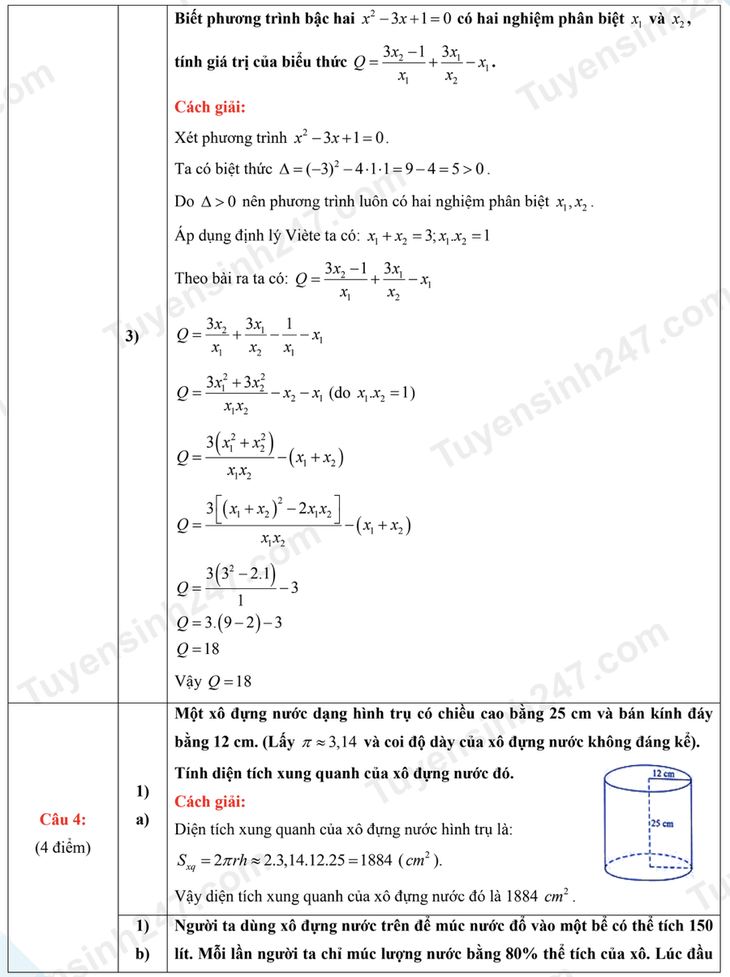 Gợi ý bài giải 24 mã đề môn toán thi lớp 10 Hà Nội - Ảnh 5.