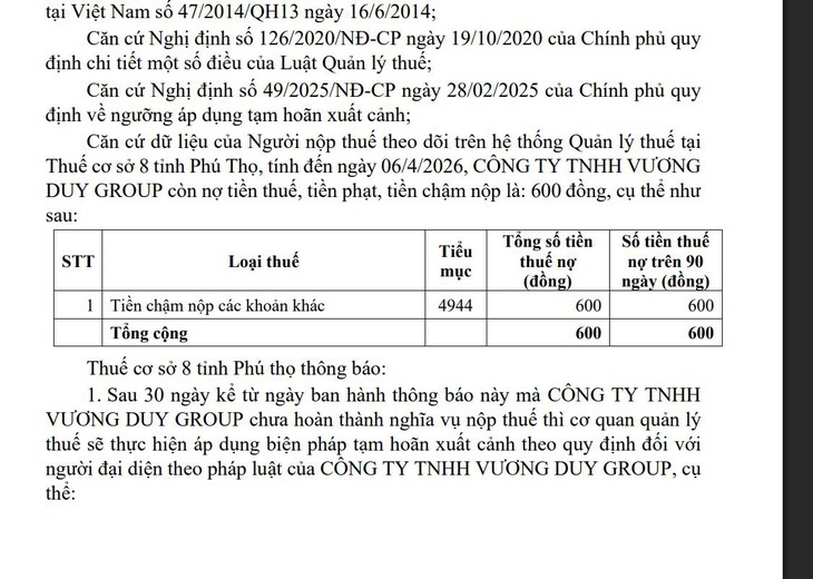 nợ thuế - Ảnh 1.