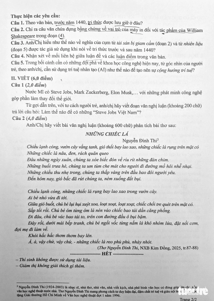 đề văn - Ảnh 2.