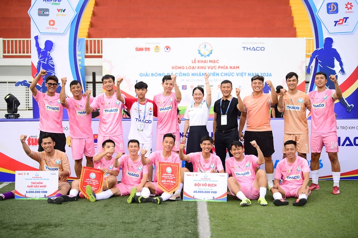 Giải bóng đá công nhân, viên chức Việt Nam 2026: Thành Thắng Thăng Long TP.HCM vô địch - Ảnh 1.
