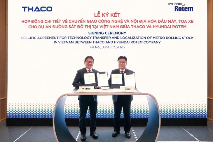 THACO và Hyundai Rotem thúc đẩy nội địa hóa sản xuất đầu máy toa metro tại Việt Nam - Ảnh 1.