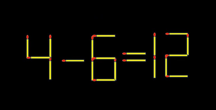 Thử tài IQ: Di chuyển một que diêm để 4-6=12 thành phép tính đúng - Ảnh 1.