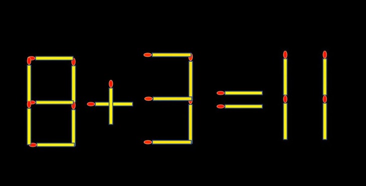 Thử tài IQ: Di chuyển một que diêm để 8+2=11 thành phép tính đúng - Ảnh 1.