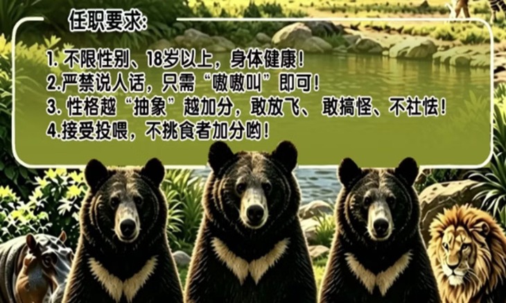 Sở thú tuyển người giả gấu lương cao, chỉ cấm làm 1 điều - Ảnh 1.