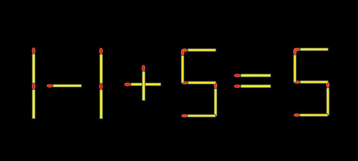Thử tài IQ: Di chuyển một que diêm để 11+5=6 thành phép tính đúng - Ảnh 1.