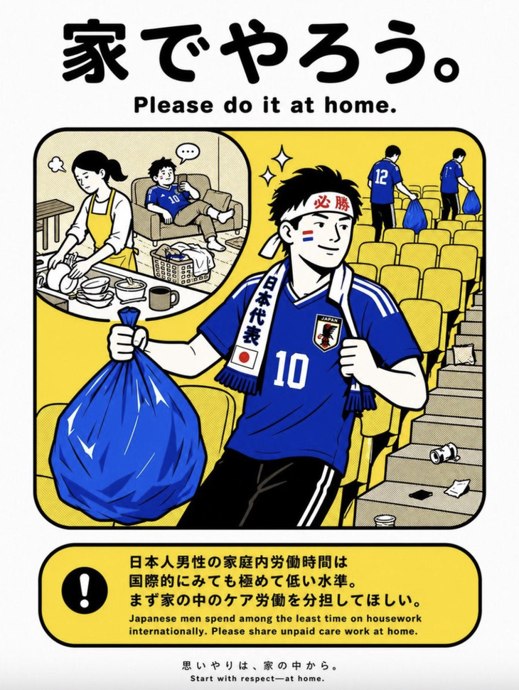 CĐV Nhật tại World Cup bị chê 'việc nhà thì nhác, việc chú bác...' - Ảnh 1.