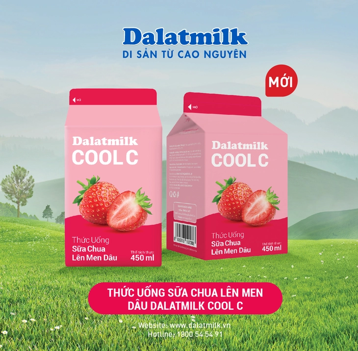 Thức uống sữa chua lên men dâu Dalatmilk Cool C vừa ra mắt có gì đặc biệt? - Ảnh 1.