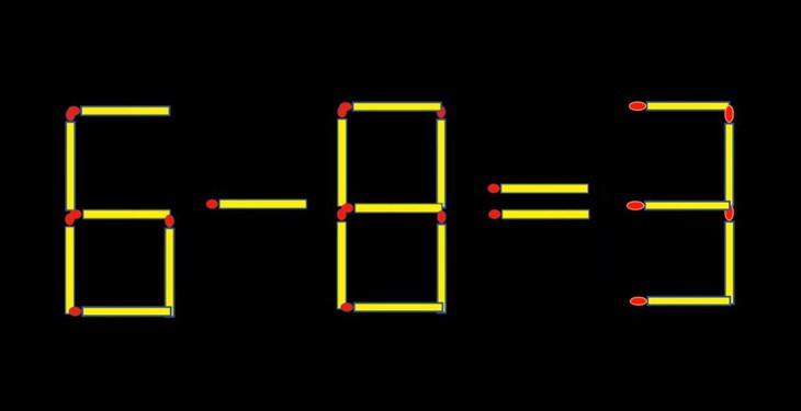 Thử tài IQ: Di chuyển một que diêm để 6-8=3 thành phép tính đúng - Ảnh 1.