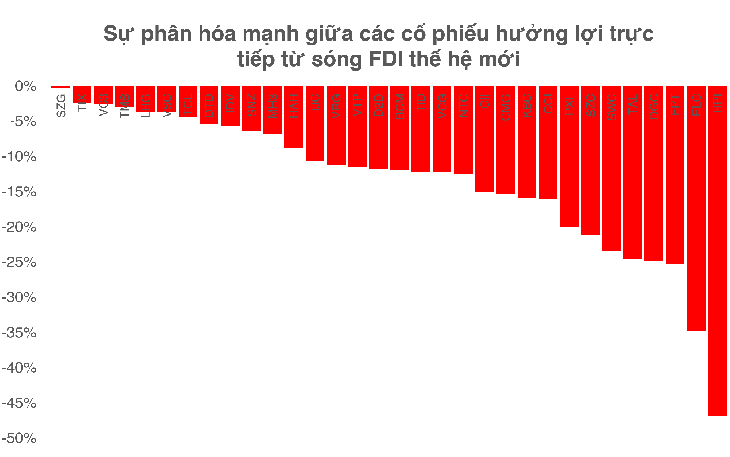 Hơn 70% cổ phiếu hưởng lợi trực tiếp từ sóng FDI  'giật lùi' - Ảnh 2.