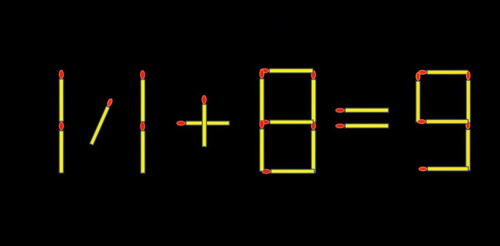 Thử tài IQ: Di chuyển một que diêm để 11+8=8 thành phép tính đúng - Ảnh 1.
