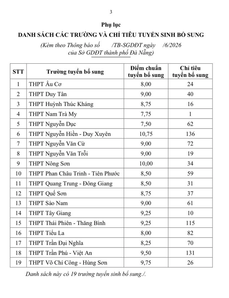 Có 19 trường ở Đà Nẵng tuyển bổ sung hơn 1.000 chỉ tiêu lớp 10 - Ảnh 2.