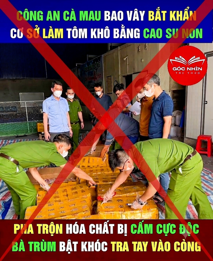 Đã xác định được người phát tán tin giả về tôm khô làm từ cao su non - Ảnh 1.