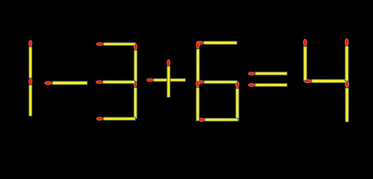 Thử tài IQ: Di chuyển một que diêm để 13+8=4 thành phép tính đúng - Ảnh 1.