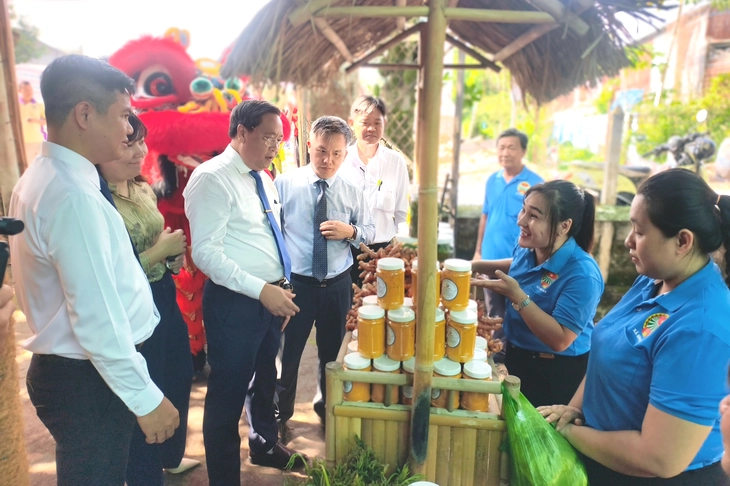 Du khách thích thú chèo xuồng, đi ca nô, hái trái cây, làm bánh cùng người dân Bình Mỹ - Ảnh 2.