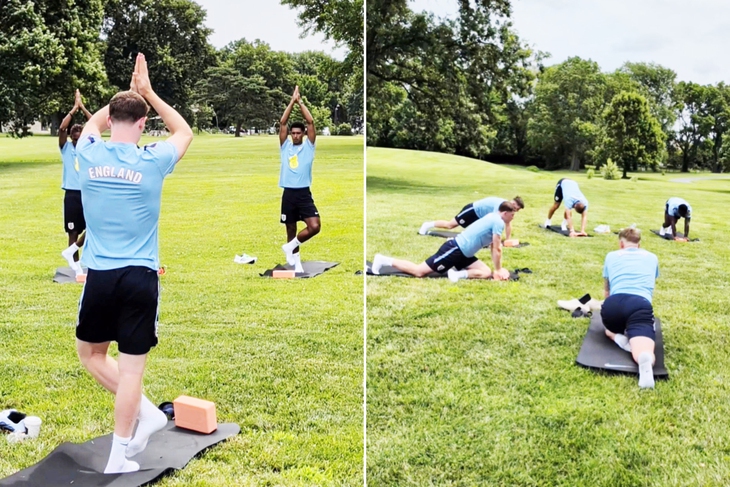 Tuyển Anh tập yoga trước trận quyết định ở World Cup 2026 - Ảnh 1.