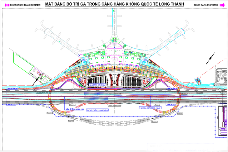 Bộ Xây dựng thống nhất kết nối metro Bến Thành - Suối Tiên vào sân bay Long Thành - Ảnh 1.