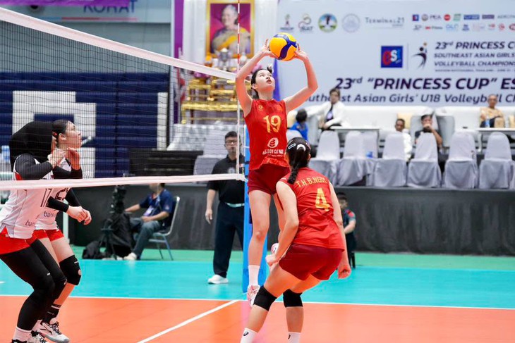 Bóng chuyền nữ Việt Nam thắng Indonesia tại bán kết U18 Đông Nam Á - Ảnh 1.