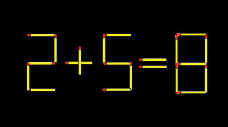 Thử tài IQ: Di chuyển một que diêm để 2+5=8 thành phép tính đúng - Ảnh 1.