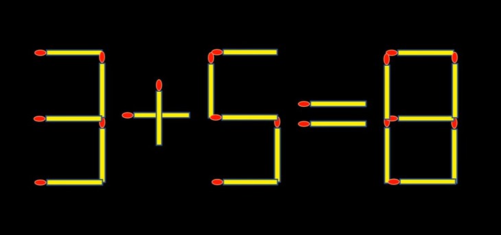 Thử tài IQ: Di chuyển một que diêm để 7+4=3 thành phép tính đúng - Ảnh 1.