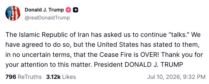 Ông Trump: Mỹ nối lại đàm phán với Iran nhưng 'ngừng bắn đã chấm dứt' - Ảnh 2.