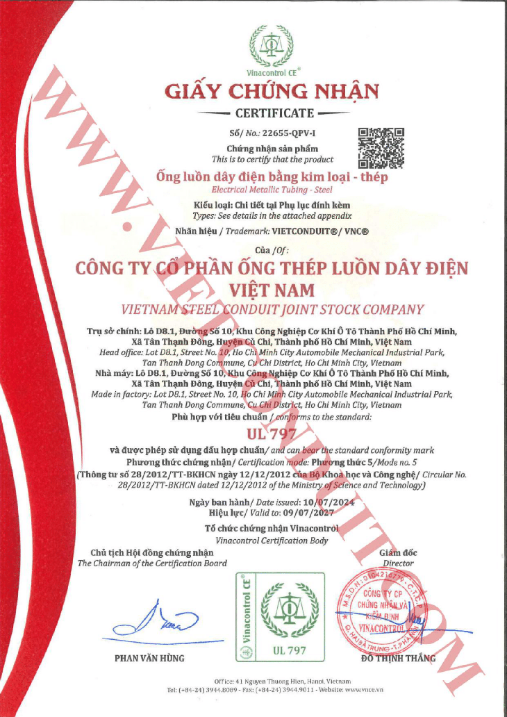 Ống thép luồn dây điện Vietconduit UL 797 giúp PCCC cho công trình - Ảnh 2.