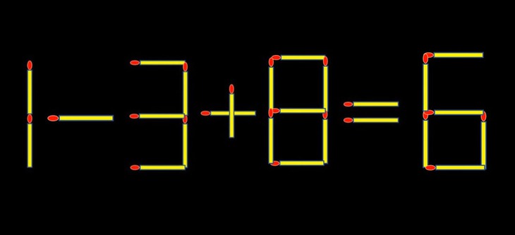 Thử tài IQ: Di chuyển một que diêm để 13+8=8 thành phép tính đúng - Ảnh 1.