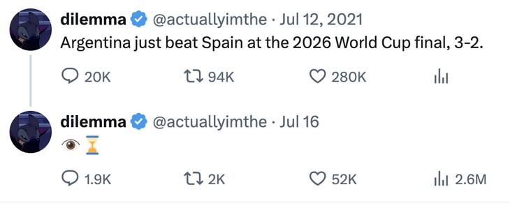 Choáng: dự đoán Argentina thắng Tây Ban Nha ở World Cup 2026 từ năm 2021 - Ảnh 1.