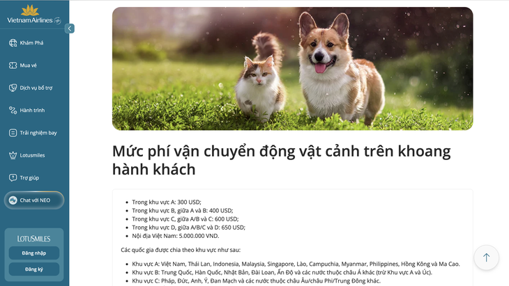 IATA ra hướng dẫn mới, hãng Việt thu phí thú cưng ra sao? - Ảnh 1.