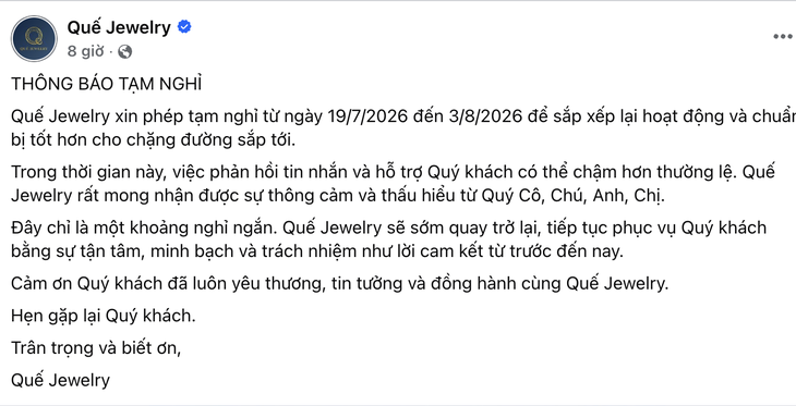 Nhiều tiệm kim cương đóng cửa trước, thông báo sau - Ảnh 3.