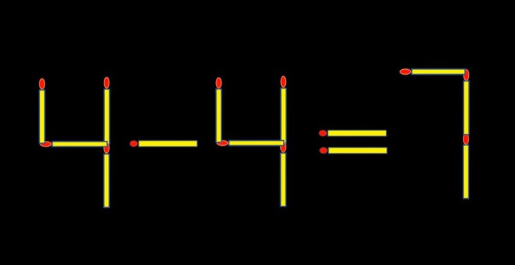 Thử tài IQ: Di chuyển một que diêm để 4-4=7 thành phép tính đúng - Ảnh 1.