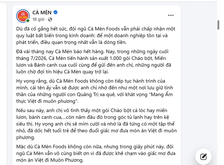 Công ty cháo bột cá lóc Cà Mèn ngưng hoạt động, sẽ làm 1.000 gói cuối cùng - Ảnh 3.