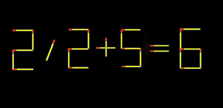 Thử tài IQ: Di chuyển một que diêm để 22+5=8 thành phép tính đúng - Ảnh 1.