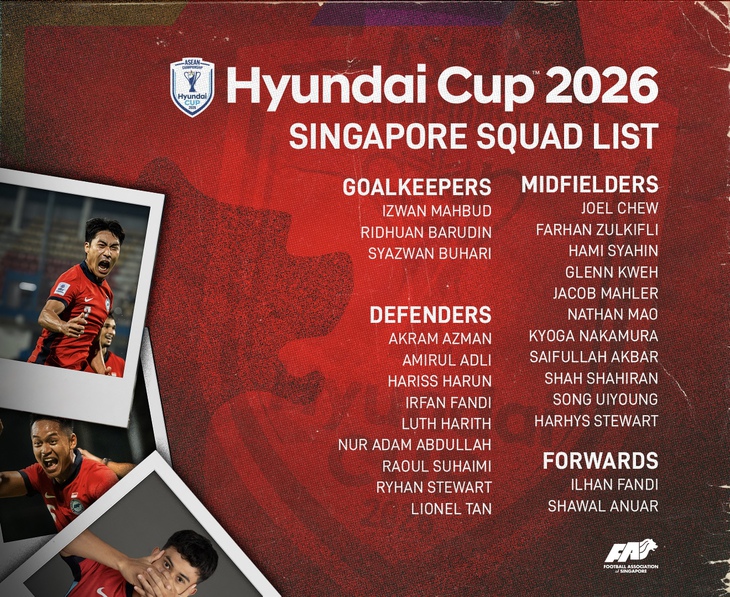 Singapore chỉ dùng 2 tiền đạo cho ASEAN Cup 2026 - Ảnh 2.