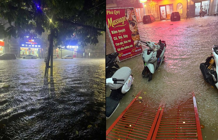 Phú Thọ, Thái Nguyên, Hà Nội mưa lớn, cảnh báo ngập lụt đường phố thủ đô - Ảnh 1.