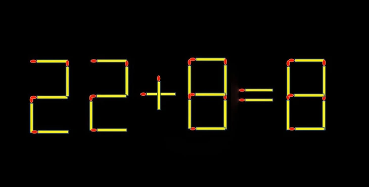 Thử tài IQ: Di chuyển một que diêm để 22+8=8 thành phép tính đúng - Ảnh 1.