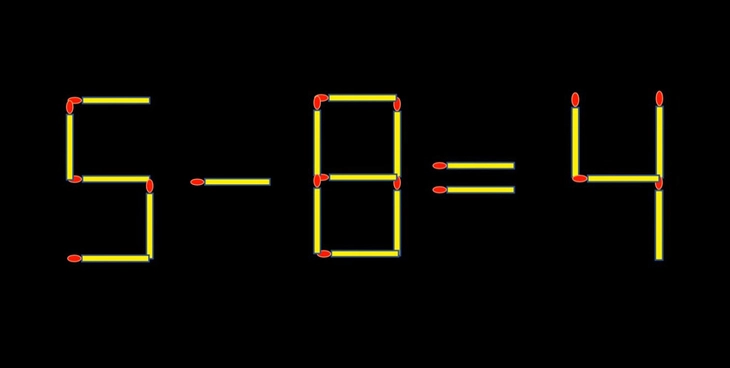 Thử tài IQ: Di chuyển một que diêm để 5-8=4 thành phép tính đúng - Ảnh 1.