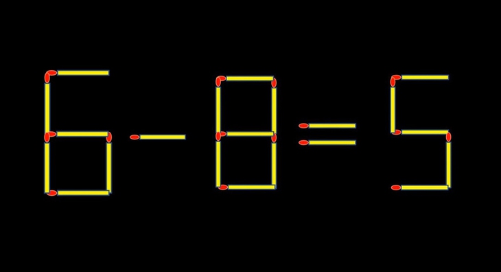 Thử tài IQ: Di chuyển một que diêm để 6-8=5 thành phép tính đúng - Ảnh 1.
