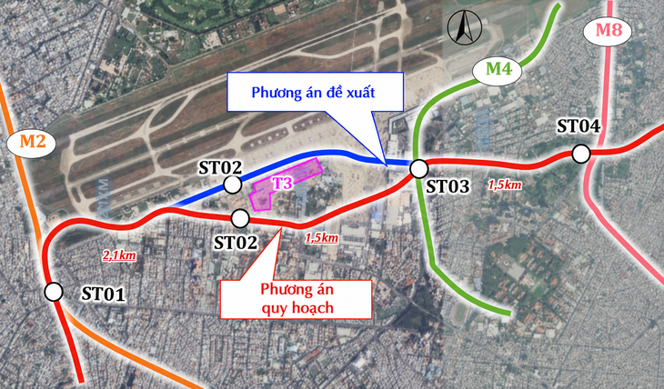 Đề xuất nắn tuyến metro số 6 qua sân bay Tân Sơn Nhất, giúp khách đến nhà ga tiện hơn - Ảnh 3.