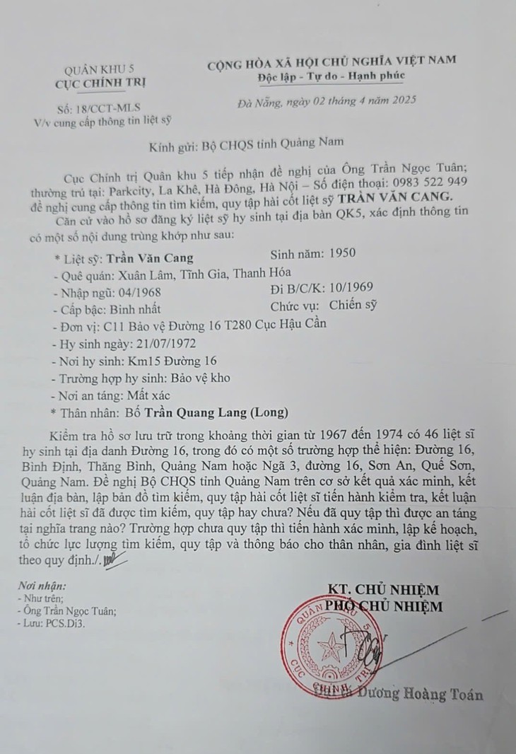 54 năm ngóng tin người em trai hy sinh tại 'Km15 Đường 16" - Ảnh 5.